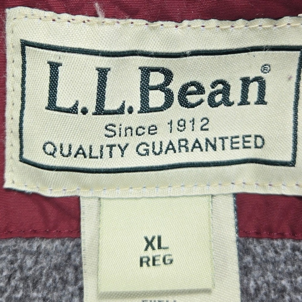 LL Bean Red Fleece Lined Bomber Jacket Mens XL Regular Insulated Thinsulate - Picture 7 of 11
